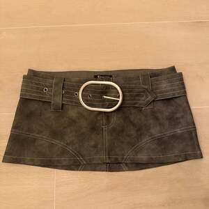 Generation Kiss Norah Distressed Faux Leather Belted Micro Mini Skirt